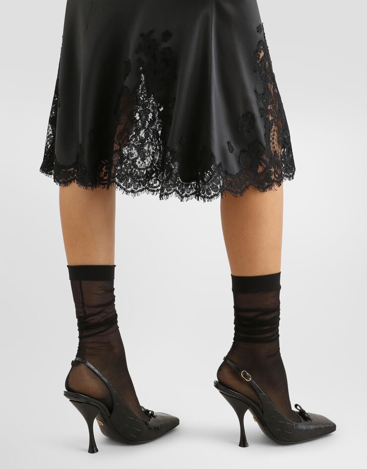 Dolce & Gabbana Satin skirt Dolce & Gabbana Satin skirt Black F4DLYTFURAG