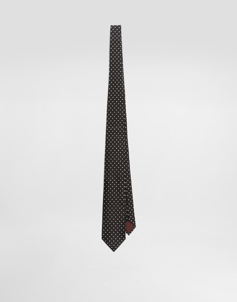 Polka dot jacquard tie