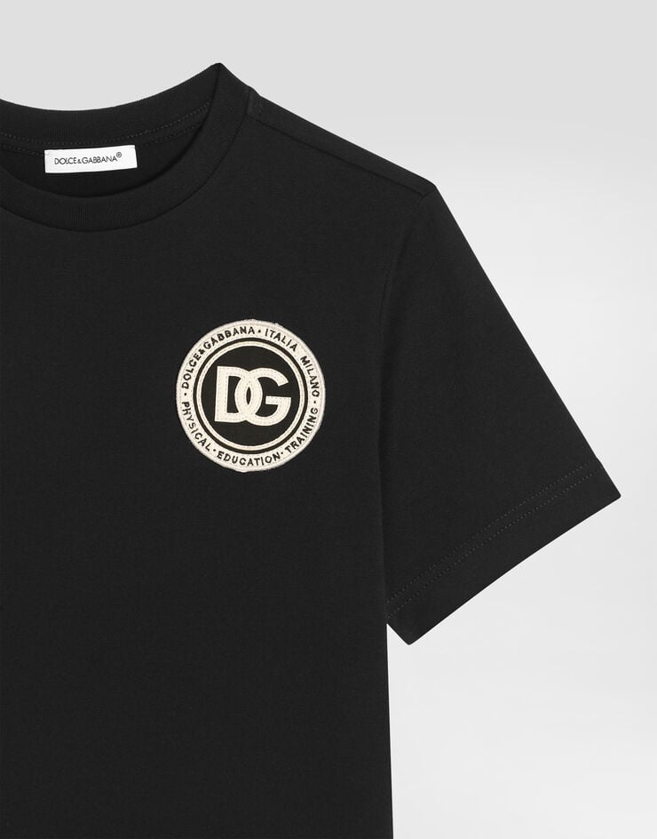 Dolce & Gabbana T-shirt en jersey à écusson Black L4JTHUG7P1P