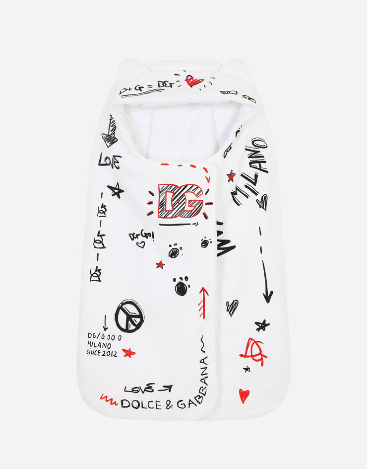 Dolce & Gabbana Jersey sleep sack with graffiti print разноцветный LNJAA6G7B8L