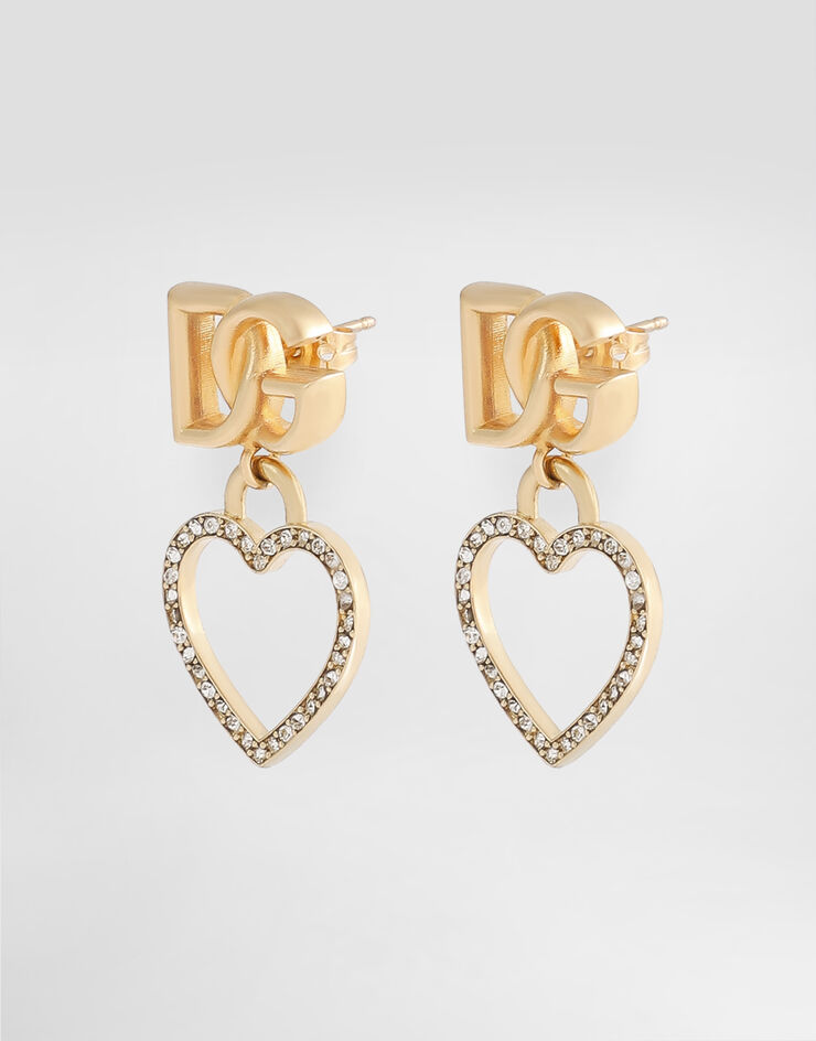 Dolce & Gabbana DG logo and heart stud earrings Gold WER6I2W1111