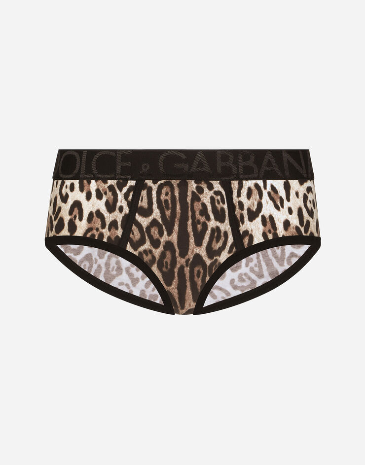 Dolce & Gabbana Slip brando jersey bielastico stampa leopardo Multicolor M3D24JFSGWF
