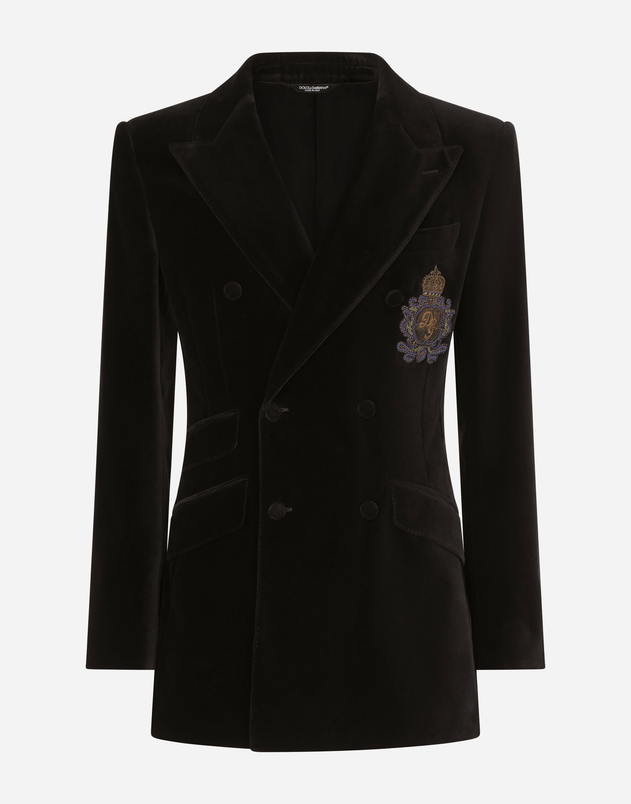 ジャケット Dolce & Gabbana Black Tweed Blazer Cropped single-breasted bouclé tweed jacket with bejeweled
