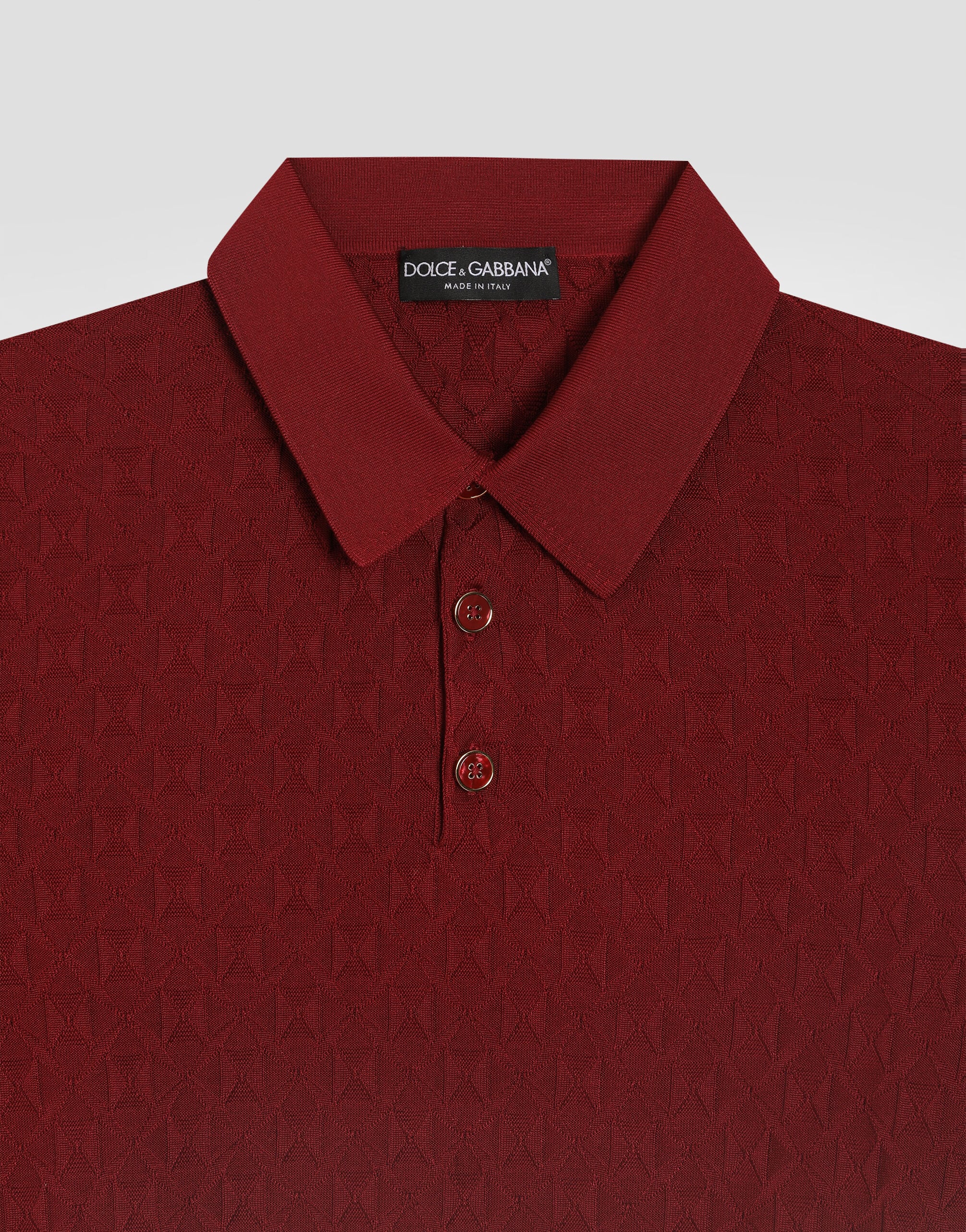 Micro-dot stitch polo shirt
