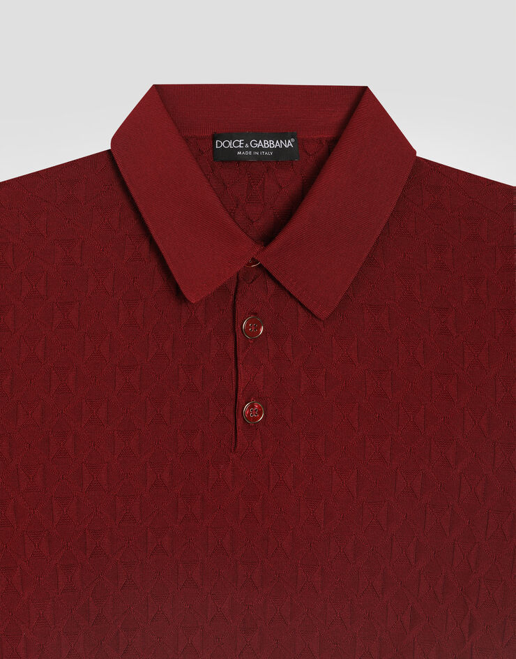 Dolce & Gabbana Micro-dot stitch polo shirt Dolce & Gabbana Micro-dot stitch polo shirt Bordeaux GXZ25ZJBSOE
