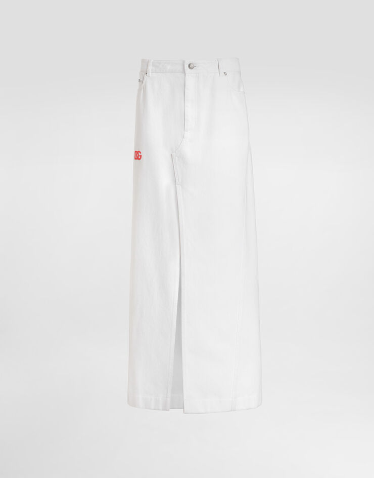 Dolce & Gabbana Jupe longue en denim Multicolor F4DDOZG8PE9