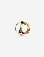 Dolce & Gabbana Rainbow alphabet D ring in yellow gold with multicolor fine gems Gold WRQA5GWPE01