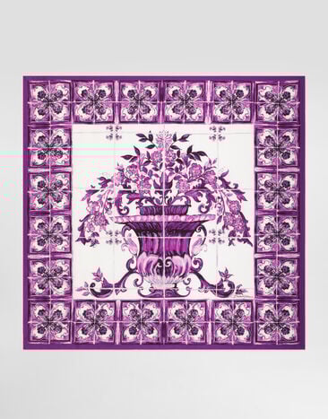 Dolce & Gabbana Majolica-print 90x90 silk twill foulard Print FN090RGDAOZ