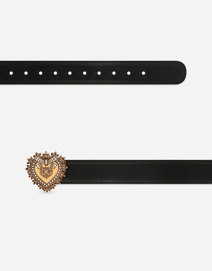 Dolce & Gabbana Devotion gürtel aus luxuriösem leder SCHWARZ BE1315AK861