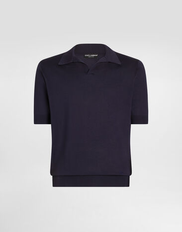 Dolce & Gabbana Silk knit polo shirt  GXZBUZJBSPK