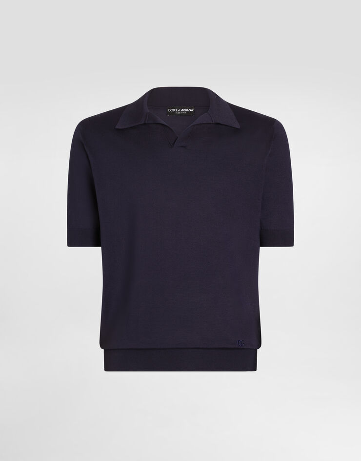 Dolce & Gabbana Silk knit polo shirt  GXZBUZJBSPK
