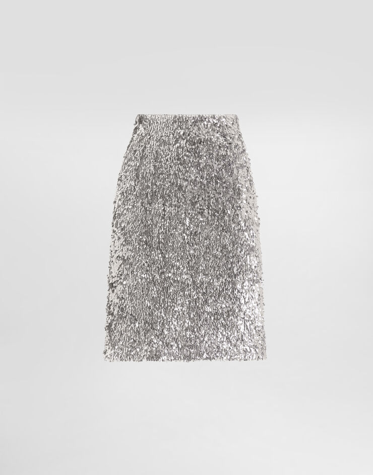 Dolce & Gabbana Lined sequin skirt Dolce & Gabbana Lined sequin skirt Silver F4DAITFLSMC