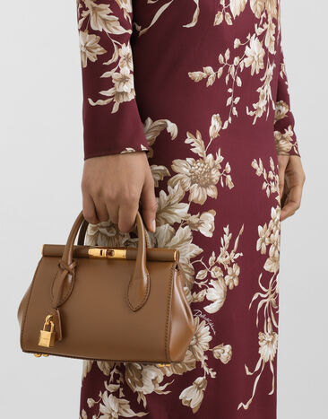 Dolce & Gabbana Mini Day Bag Marlene aus gekrispeltem Kalbsleder Braun BB7744A3G19