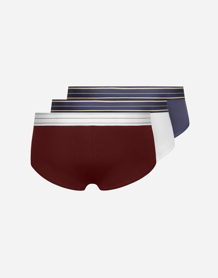 Dolce & Gabbana Dreierpack Slip Brando Baumwollstretch Mehrfarbig M9D77JONP19