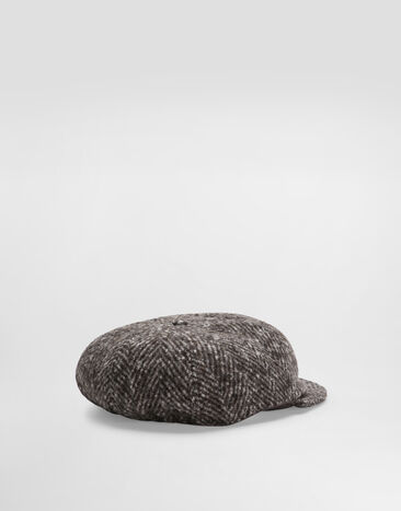 Dolce & Gabbana Flat cap in herringbone wool Multicolor GH925AFC2FD
