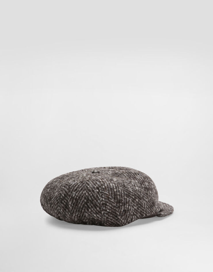Dolce & Gabbana Flat cap in herringbone wool Multicolor GH925AFC2FD