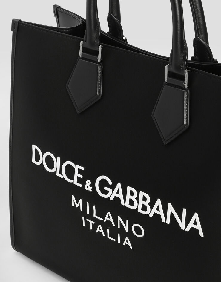 Dolce & Gabbana 涂层徽标尼龙大号购物袋 黑 BM2271AG182