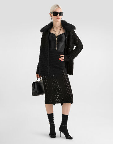 Dolce & Gabbana Crochet jacket Black FXVDXZJDVGP