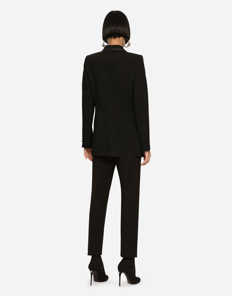 Dolce & Gabbana Single-breasted twill Turlington tuxedo jacket Black F29EFTFUBGC