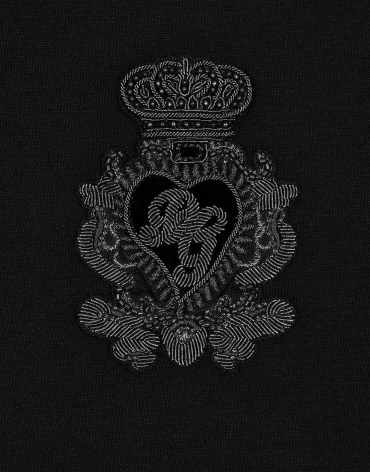 Dolce & Gabbana Cotton t-shirt with heraldic patch Black G8KBAZG7VKV
