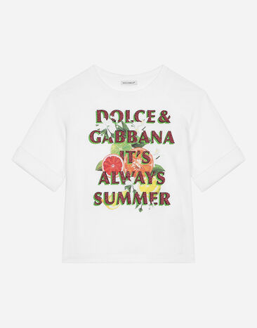 Dolce & Gabbana T-shirt in jersey logo Dolce&Gabbana Bianco L5JTOBG7NZL