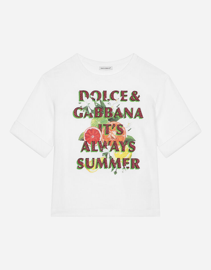 Dolce & Gabbana Camiseta de punto con logotipo Dolce&Gabbana Blanco L5JTMVG7L7Y