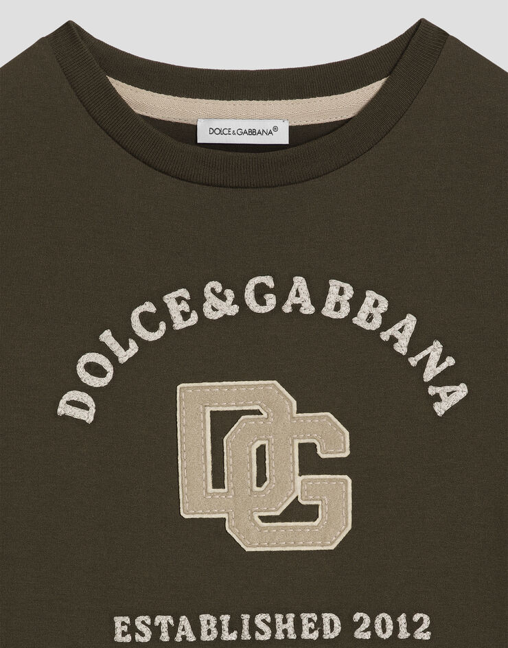Dolce & Gabbana Jersey t-shirt with embroidered appliqué Grey L4JTJUG7PTQ