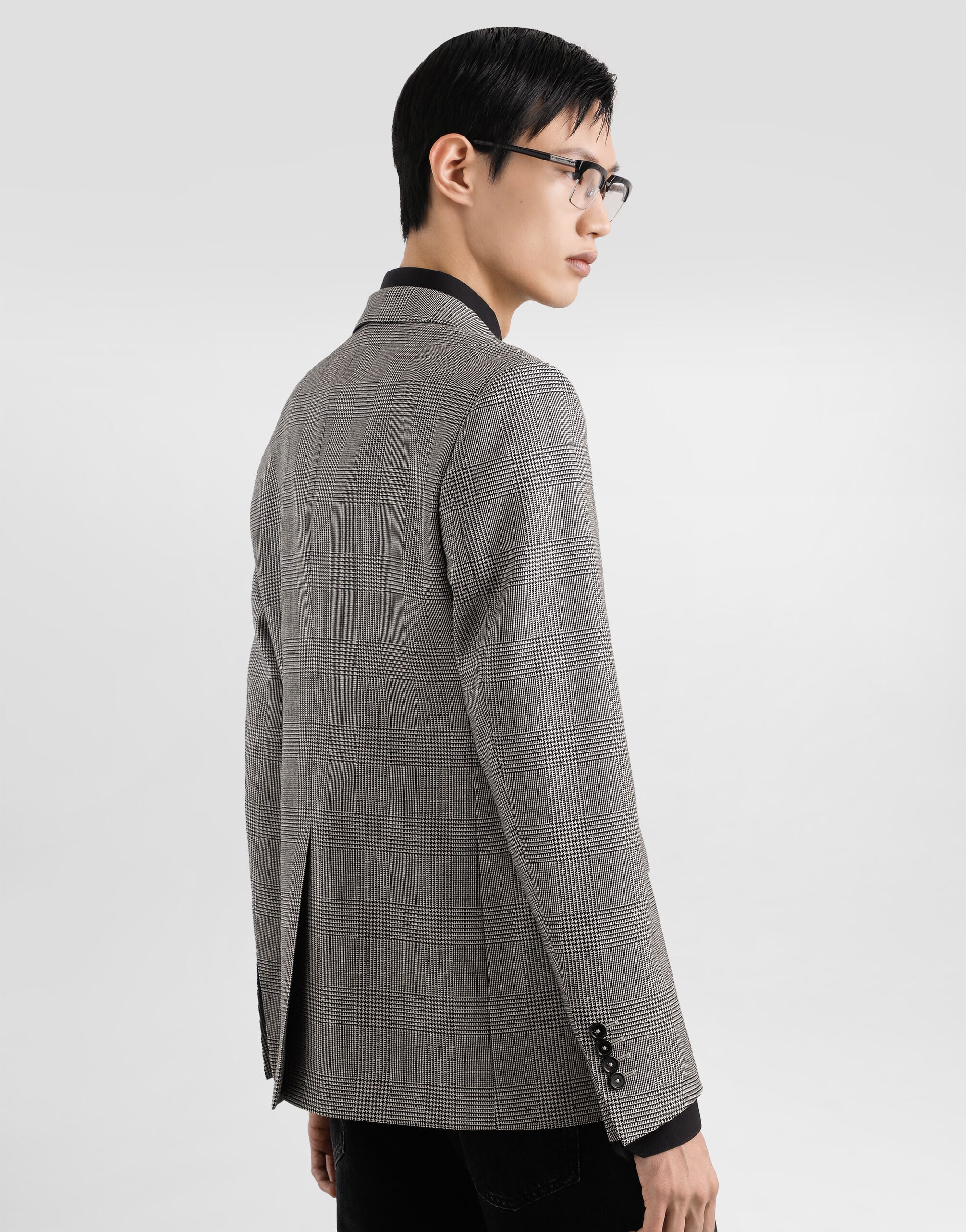 Glen plaid single-breasted sicilia light jacket - thumbnail 3