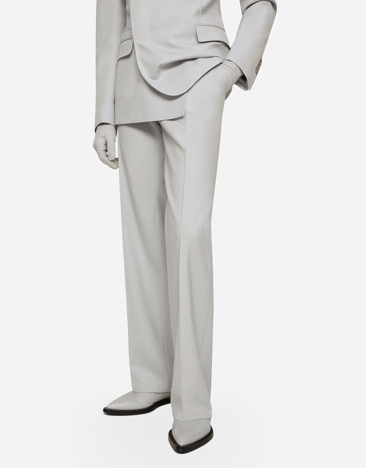 Dolce&Gabbana Pantalon jambe droite en sergé de laine stretch Gris GYZMHTGH054
