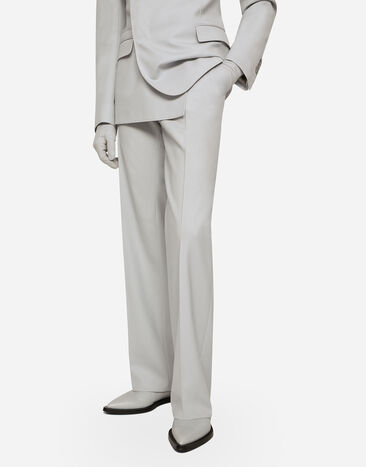 Dolce & Gabbana Pantalón de pernera recta en sarga de lana elástica Gris GYZMHTGH054