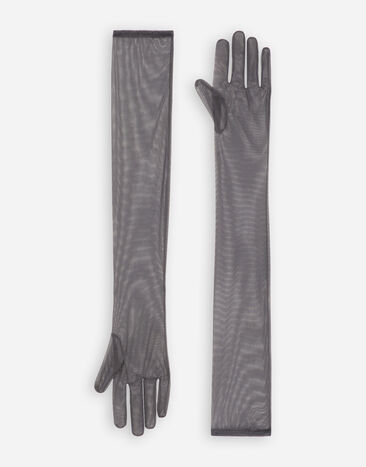 Dolce & Gabbana KIM DOLCE&GABBANA Длинные перчатки из легкого эластичного тюля Отпечатки FH646AFPFSH