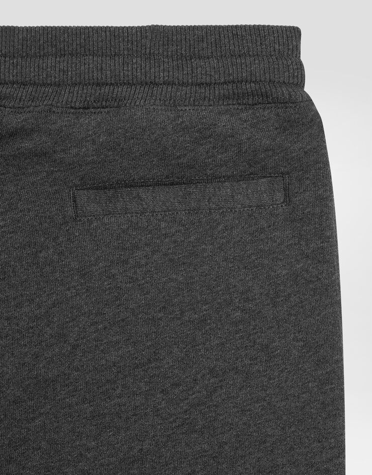 Dolce & Gabbana Fleece trousers with heraldic DG patch Grey L4JPKSG7PKO