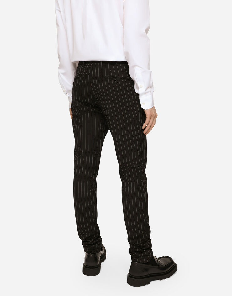 Dolce&Gabbana ダブルブレストスーツ シチリアフィット ストレッチウール チョークストライプ マルチカラー GKSLMTFRBC0
