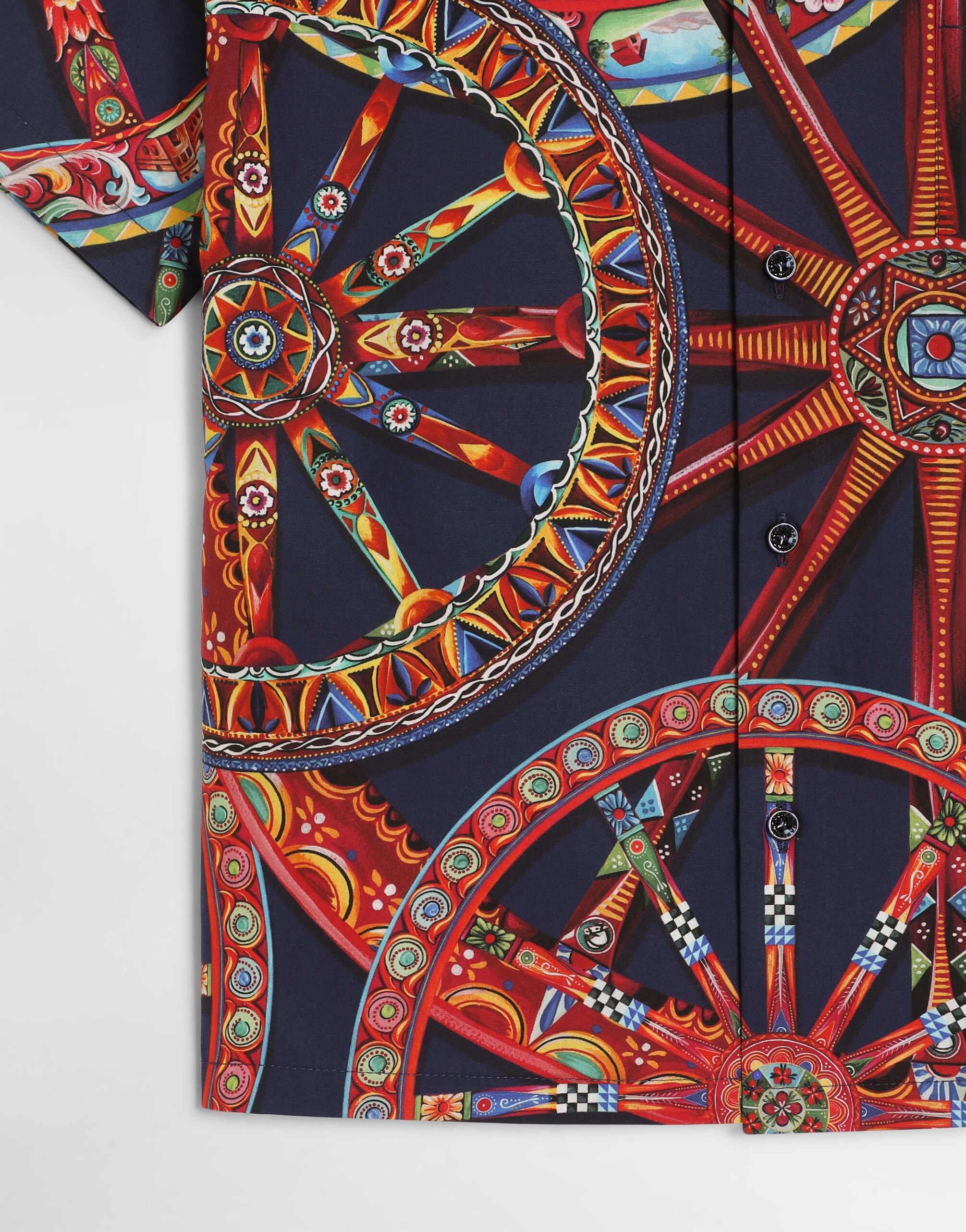 Carretto-print poplin shirt in Multicolor for Boys | Dolce&Gabbana® US