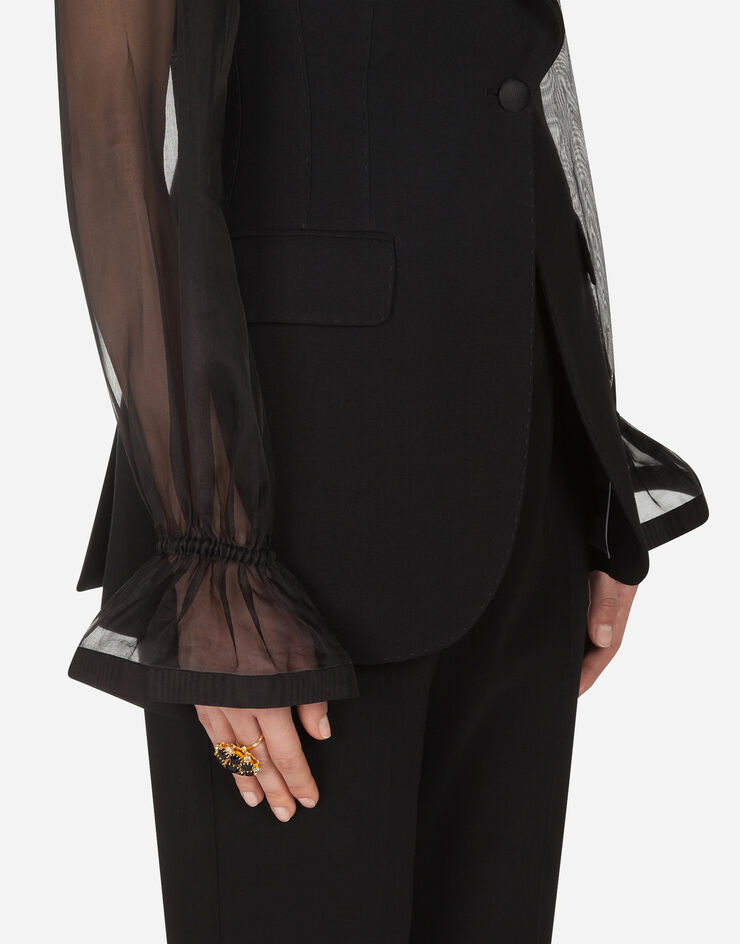 Dolce & Gabbana Single-breasted gilet jacket in technical gabardine fabric NERO F29EOTFUCEG