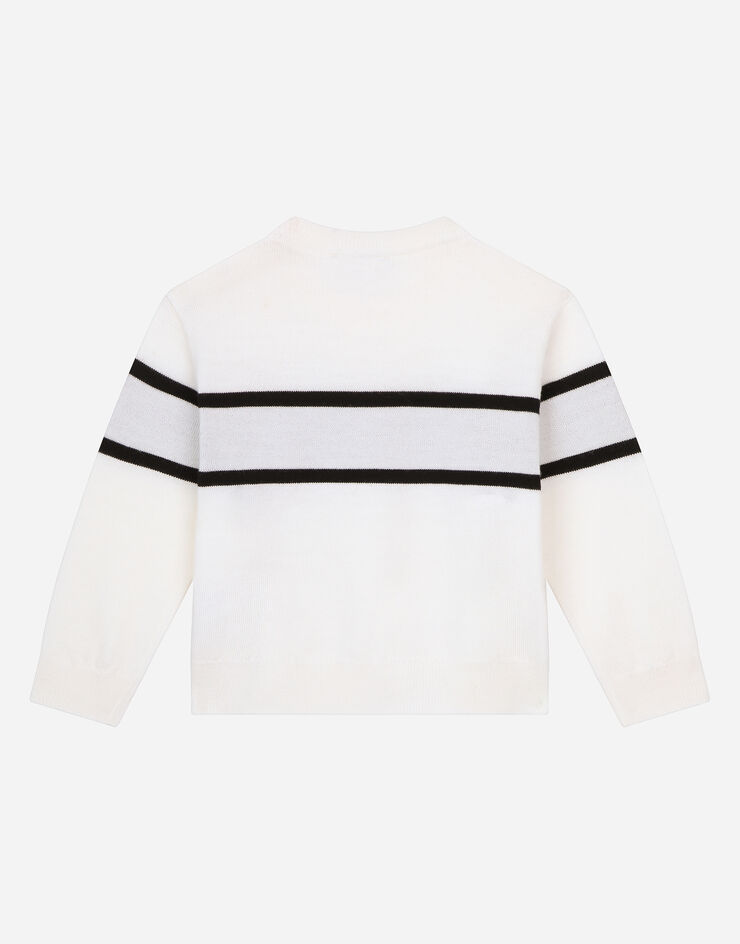 Dolce&Gabbana Jersey de cuello redondo con logotipo en intarsia Multicolor L1KWC5JCVM5