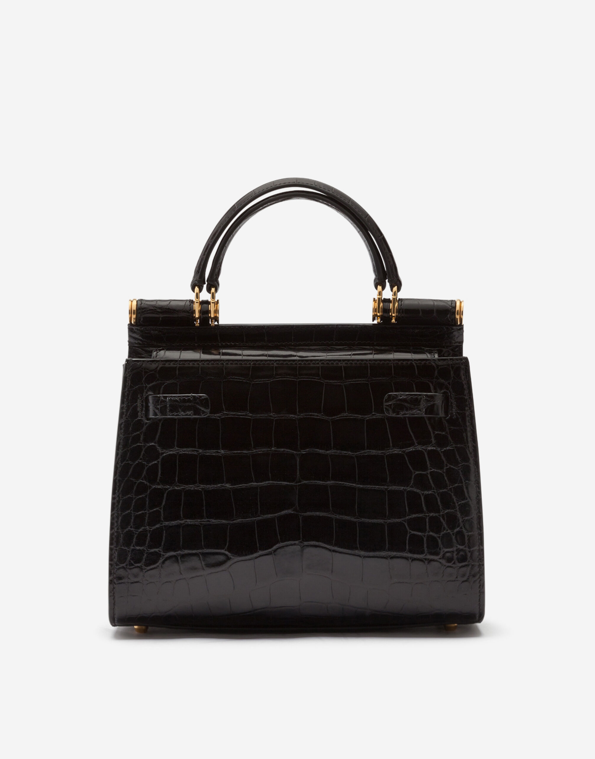 人気商品の入荷速報 入荷Now skin alligator Medium Sicily Women for Black in bag 58 バッグ