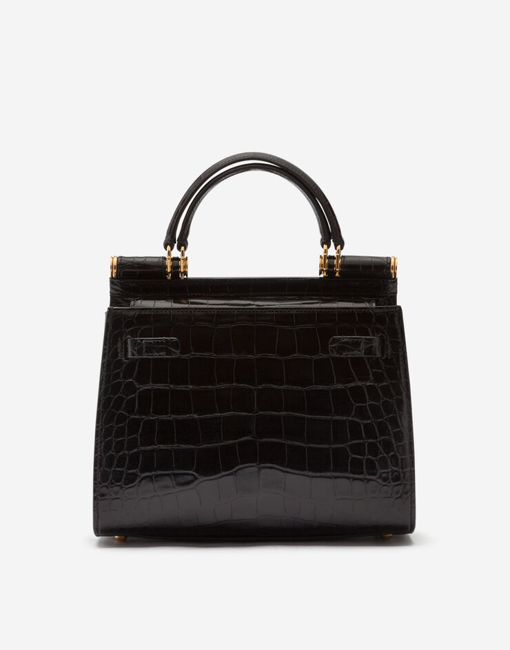 Dolce & Gabbana Medium alligator skin Sicily 58 bag Black BB6622A2R08