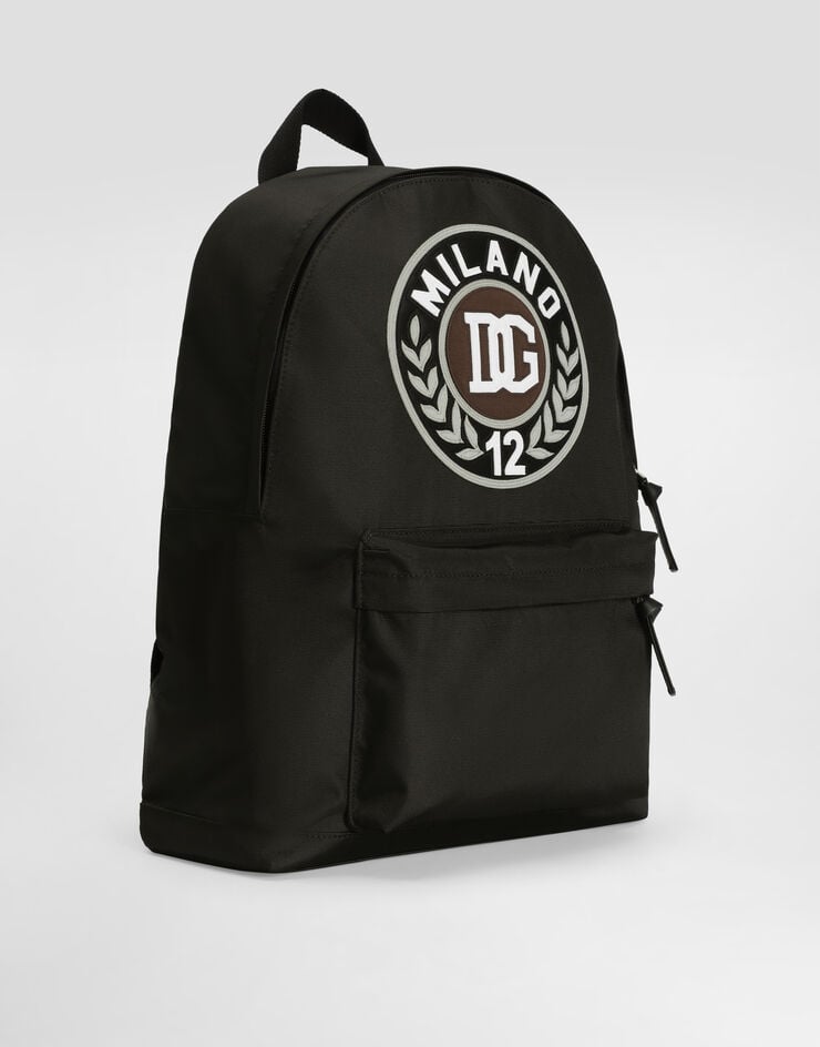 Dolce & Gabbana Nylon backpack with patch Black EM0074A0197