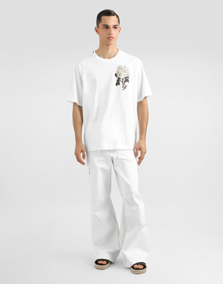 Dolce & Gabbana Cotton T-shirt with patch White G8PN9ZG7O4Q