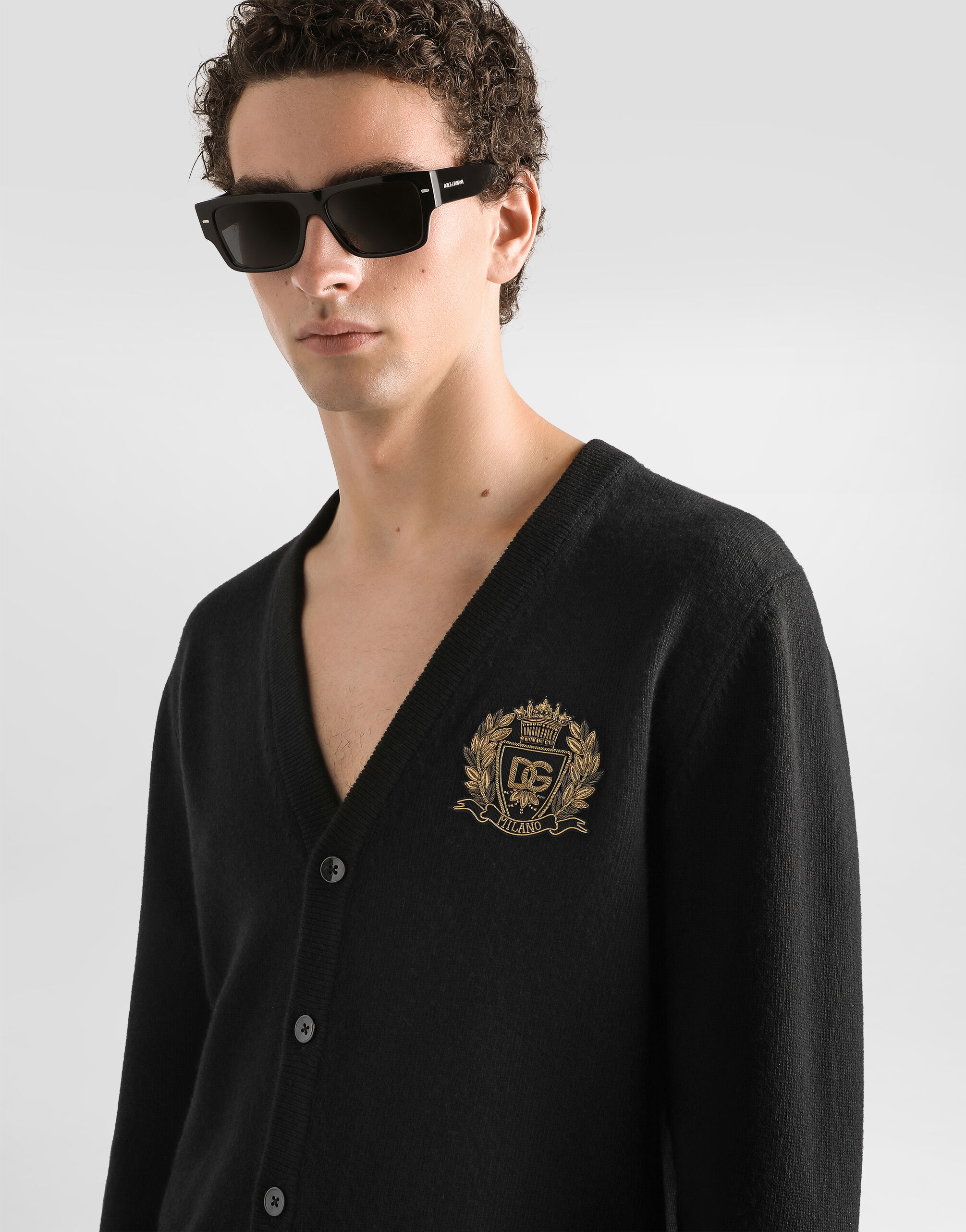 Blackのメンズ Virgin wool cardigan | Dolce&Gabbana®