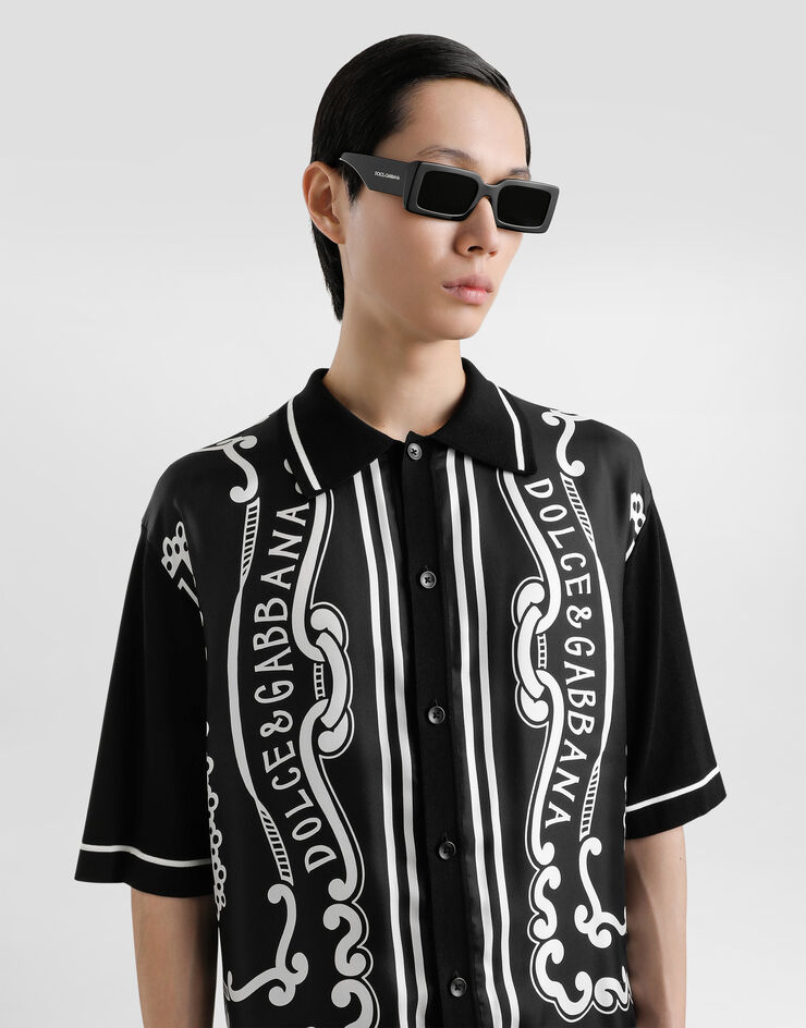 Dolce & Gabbana Camisa de seda y algodón con estampado Bandana Imprima GXV90TJFMKT