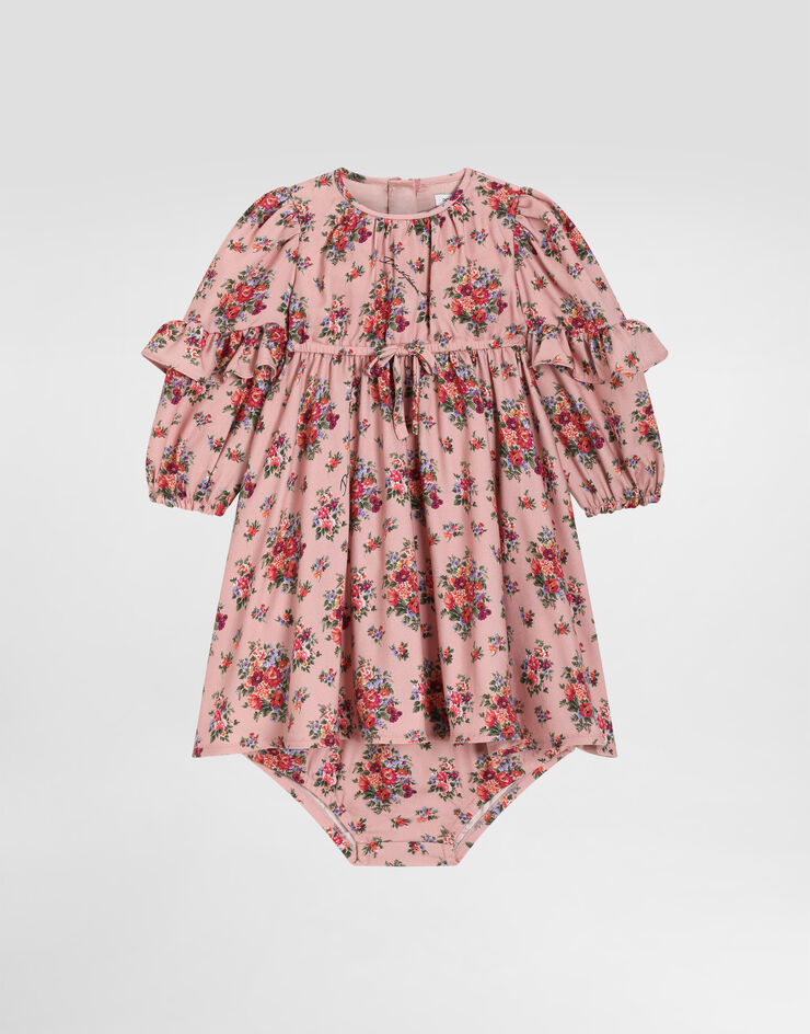 Dolce & Gabbana Vestido en viscosa con estampado de ramilletes de flores Dolce & Gabbana Vestido en viscosa con estampado de ramilletes de flores Multicolor L24DR2FS8DO