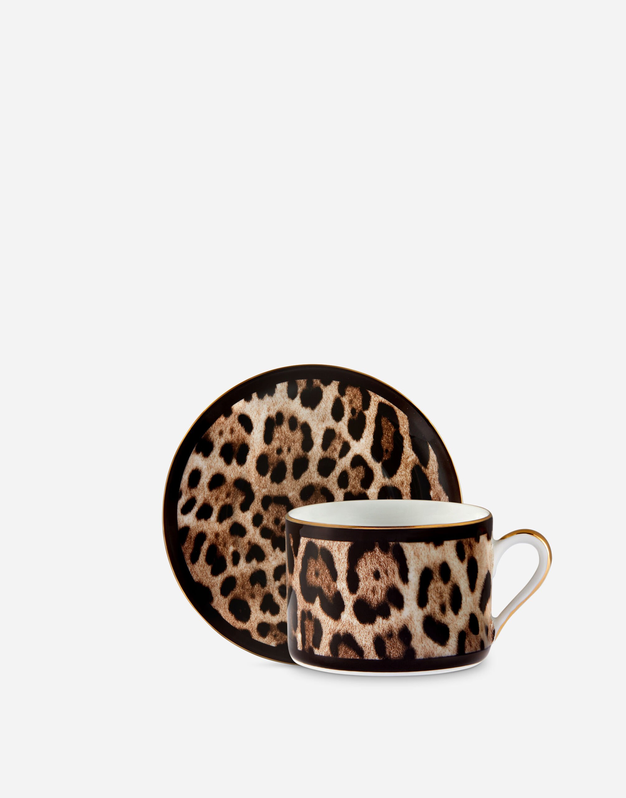 Dolce & Gabbana Teetasse mit Untertasse aus Porzellan Mehrfarbig TCC087TCAG3