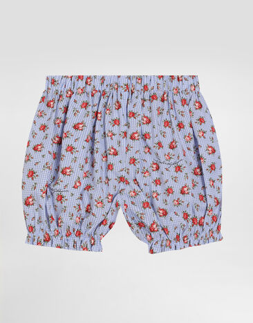 Dolce & Gabbana Popeline-Shorts mit Rosenprint Multicolor L23Q54HS5UL