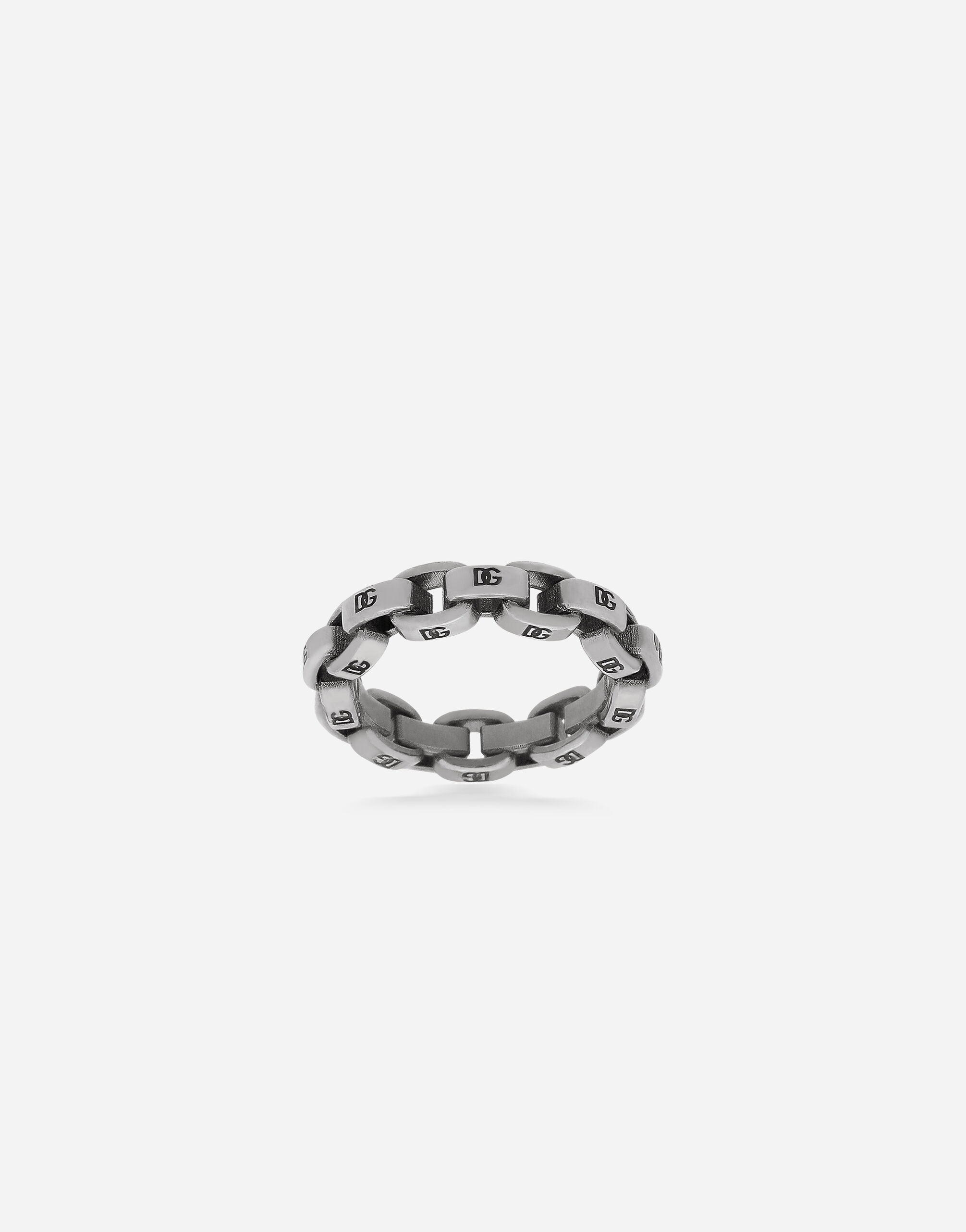 Chain ring with DG logos in Red for Men Dolce Gabbana