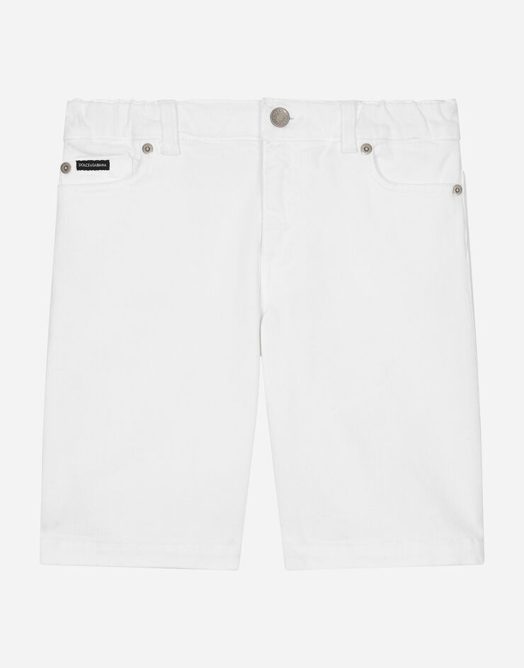 Dolce & Gabbana Bermuda 5 poches en denim avec plaquette à logo Multicolore L43Q44LDC66