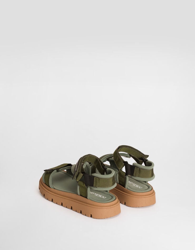 Dolce & Gabbana Fabric and nappa calfskin sandals Dolce & Gabbana Fabric and nappa calfskin sandals Green DA5350A5555