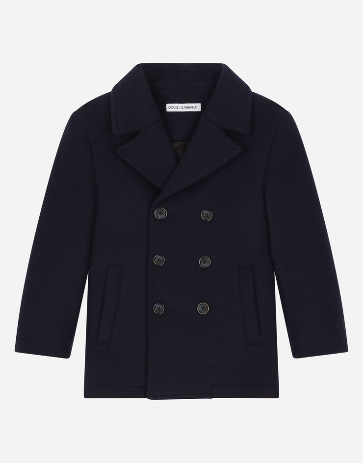 DolceGabbanaSpa Double-breasted wool coat Blue L42C22FUZCJ