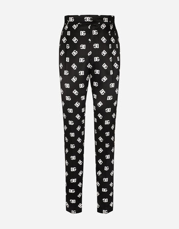 Dolce & Gabbana Silk twill pants with DG Monogram print Black GV5TATGH253